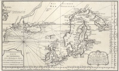 Karte des Nordatlantiks mit der Nordsee von Jacques Nicolas Bellin